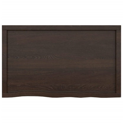 Ripiano Marrone Scuro 100x60x(2-6) cm Massello Rovere Trattato - homemem39