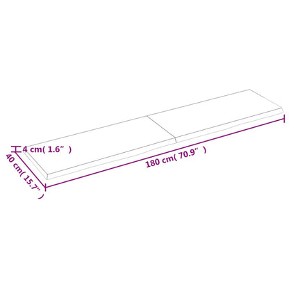 Ripiano Marrone Scuro 180x40x(2-4) cm Massello Rovere Trattato - homemem39