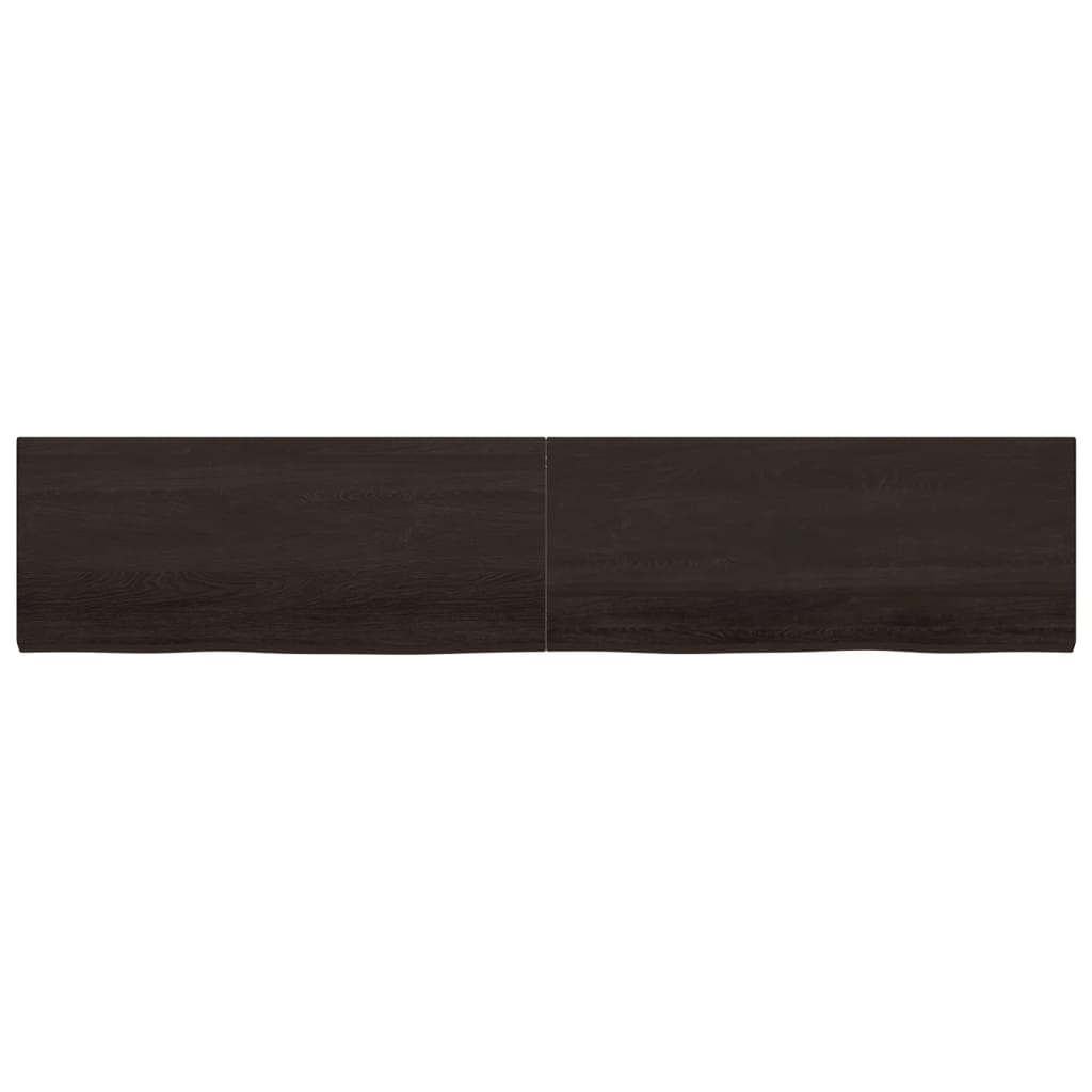 Ripiano Marrone Scuro 200x40x(2-4) cm Massello Rovere Trattato - homemem39