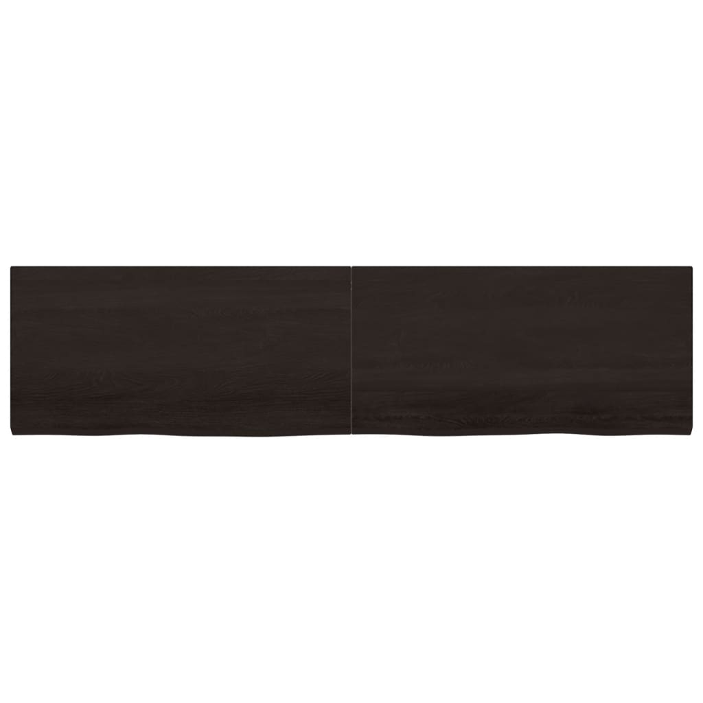 Ripiano Marrone Scuro 200x50x(2-4) cm Massello Rovere Trattato - homemem39