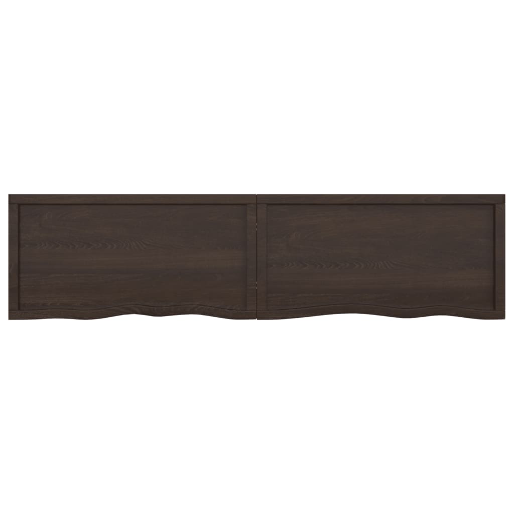 Ripiano Marrone Scuro 200x50x(2-4) cm Massello Rovere Trattato - homemem39