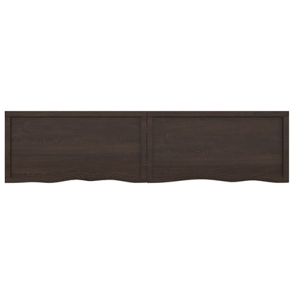 Ripiano Marrone Scuro 200x50x(2-4) cm Massello Rovere Trattato - homemem39