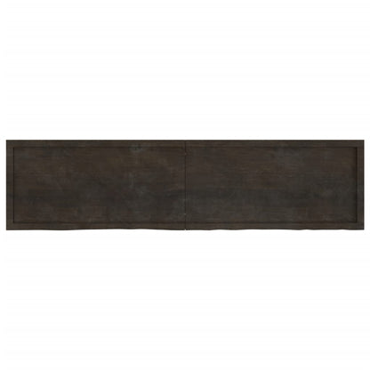 Ripiano Marrone Scuro 200x50x(2-6) cm Massello Rovere Trattato - homemem39