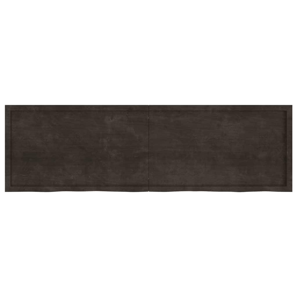 Ripiano Marrone Scuro 200x60x(2-4) cm Massello Rovere Trattato - homemem39