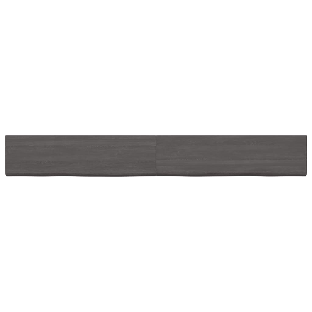 Ripiano Marrone Scuro 220x30x(2-6) cm Massello Rovere Trattato - homemem39