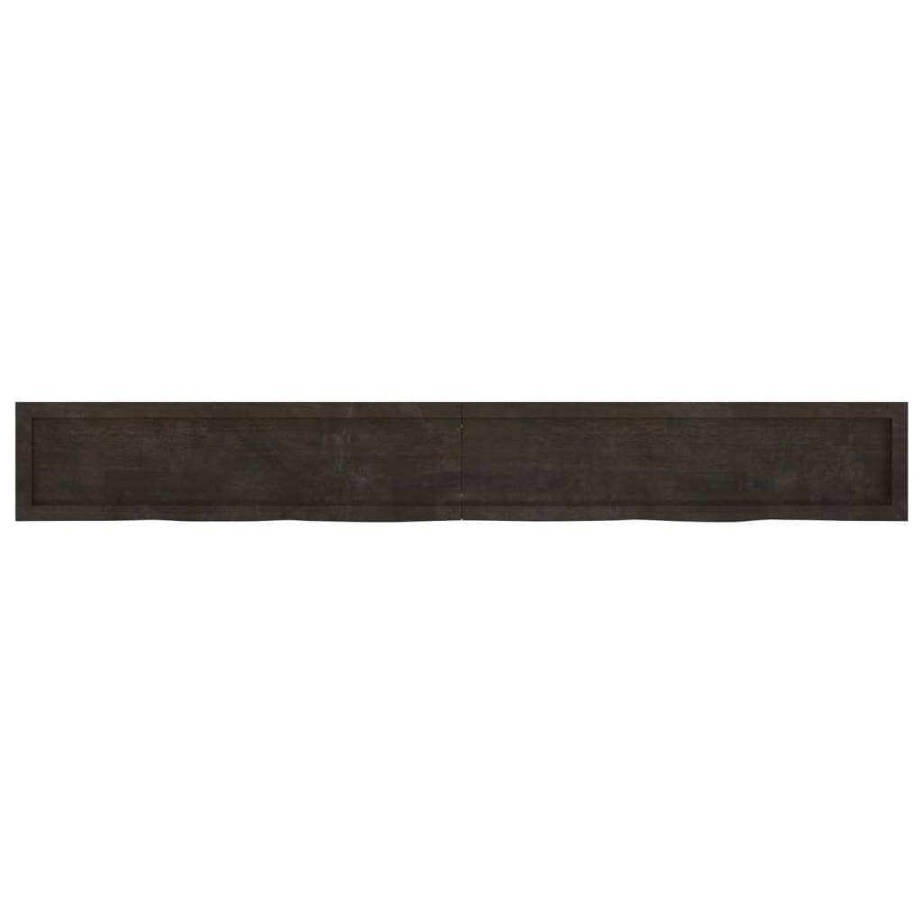 Ripiano Marrone Scuro 220x30x(2-6) cm Massello Rovere Trattato - homemem39