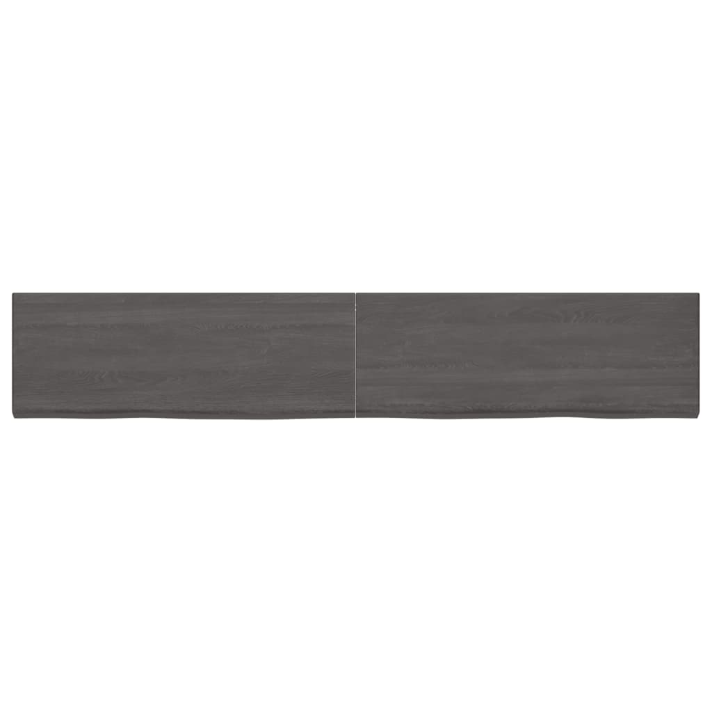 Ripiano Marrone Scuro 220x40x(2-4) cm Massello Rovere Trattato - homemem39