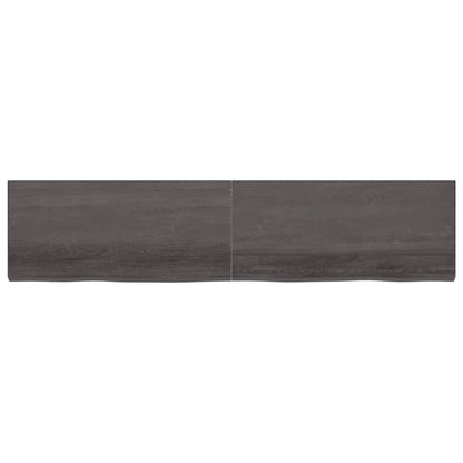 Ripiano Marrone Scuro 220x50x(2-6) cm Massello Rovere Trattato - homemem39