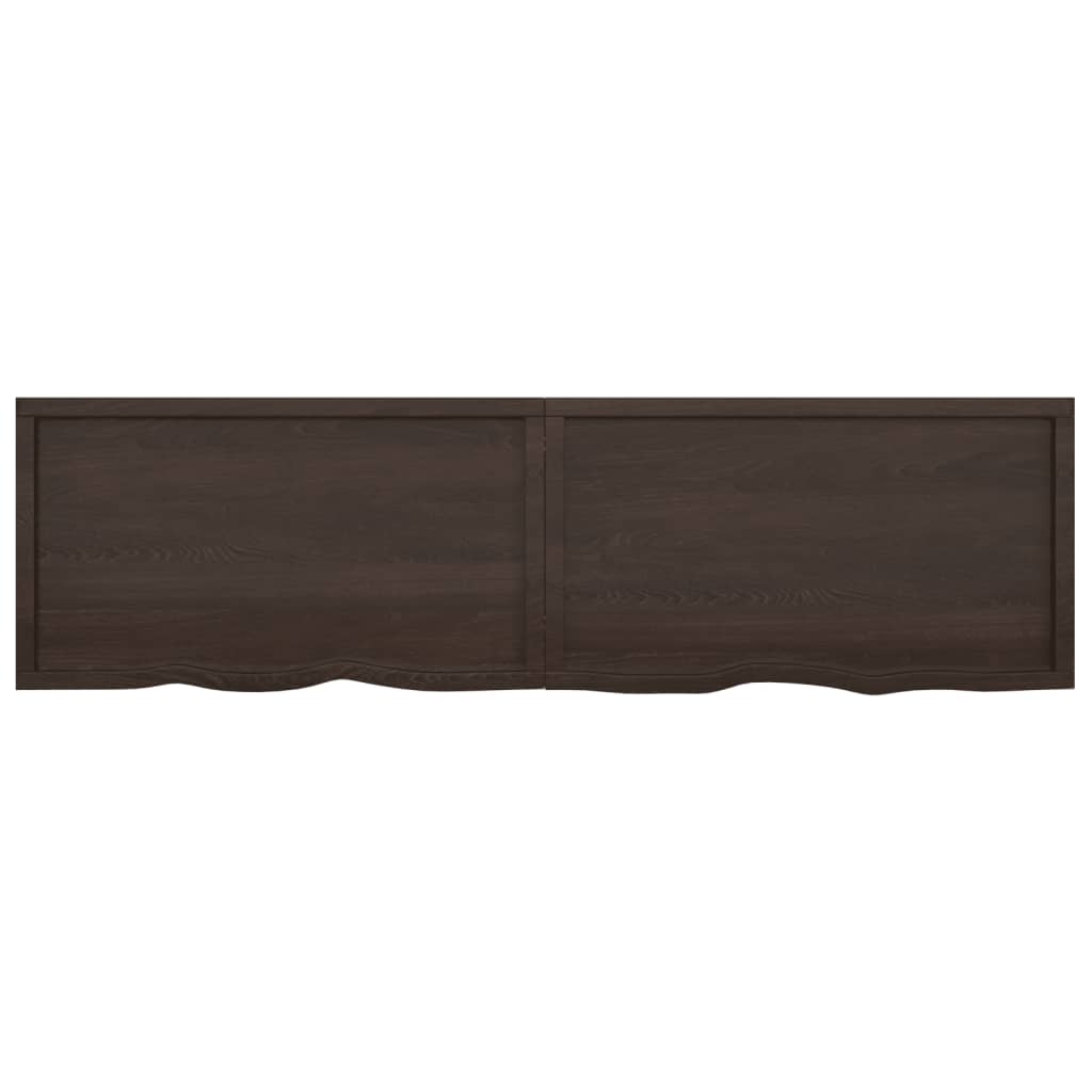 Ripiano Marrone Scuro 220x60x(2-6) cm Massello Rovere Trattato - homemem39