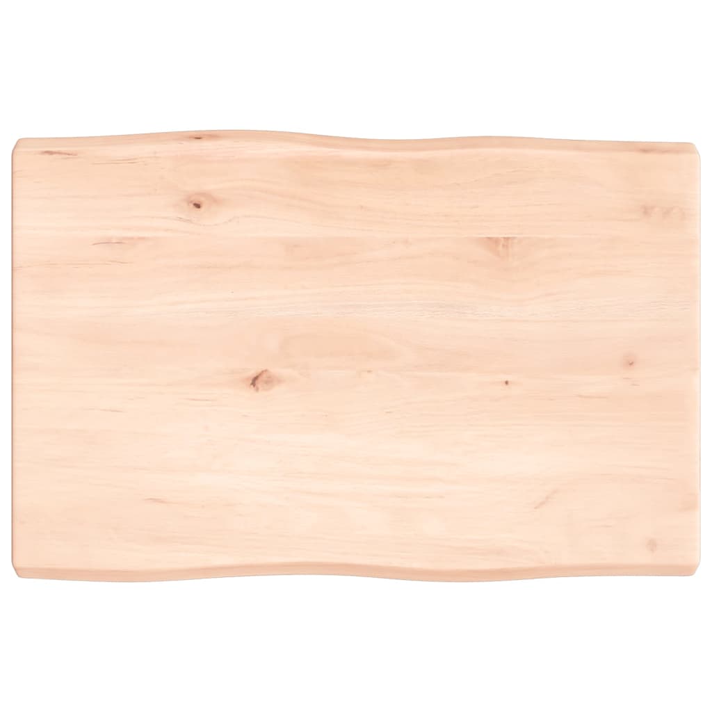 Piano per Tavolo 60x40x(2-4) cm Rovere Non Trattato Bordi Vivi - homemem39