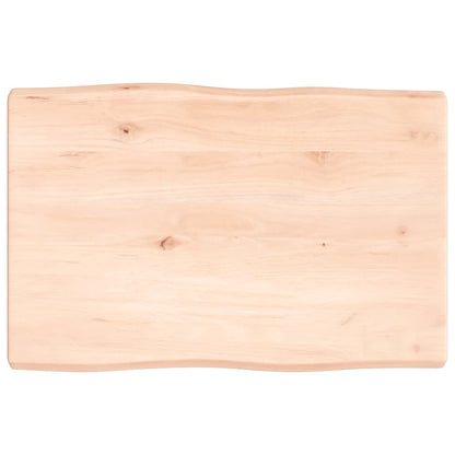 Piano per Tavolo 60x40x(2-4) cm Rovere Non Trattato Bordi Vivi - homemem39