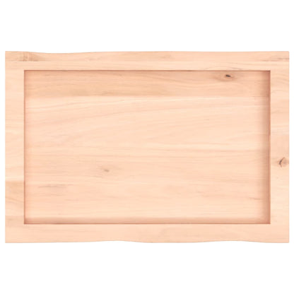 Piano per Tavolo 60x40x(2-4) cm Rovere Non Trattato Bordi Vivi - homemem39