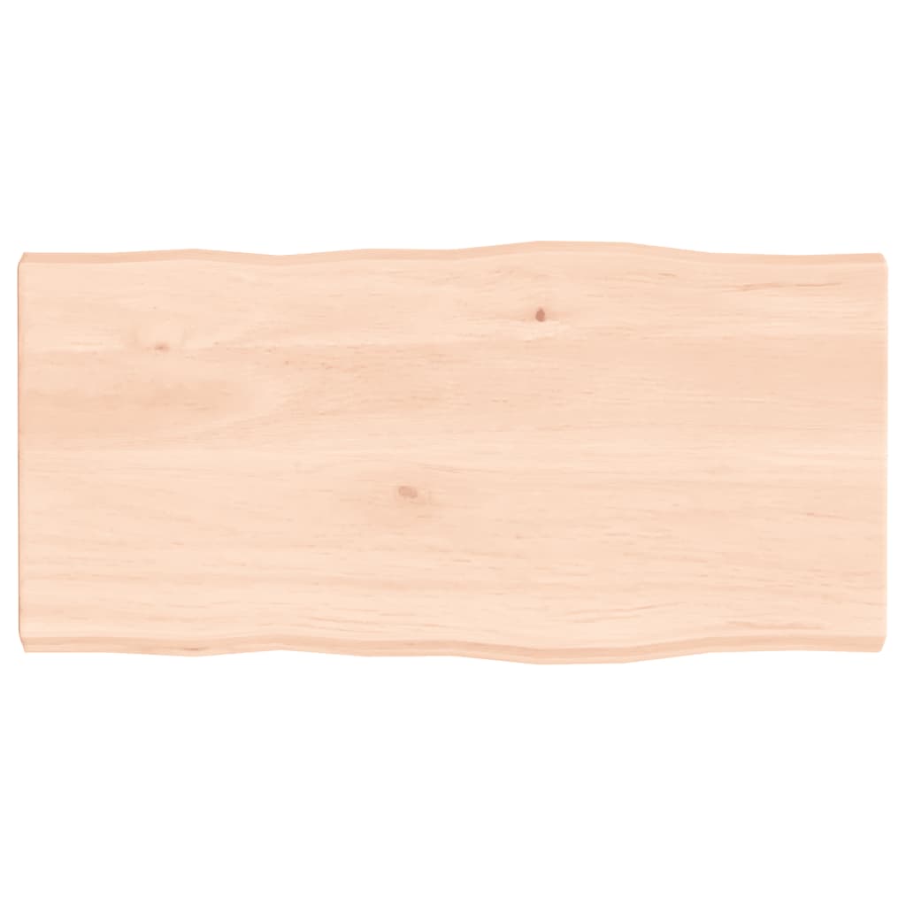 Piano per Tavolo 80x40x(2-4) cm Rovere Non Trattato Bordi Vivi - homemem39