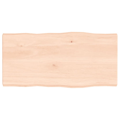 Piano per Tavolo 80x40x(2-4) cm Rovere Non Trattato Bordi Vivi - homemem39