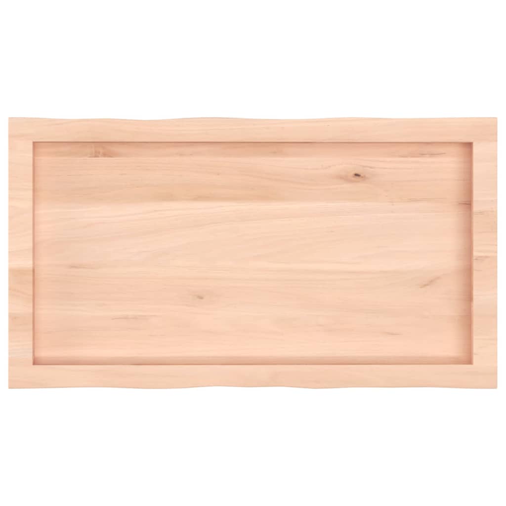 Piano per Tavolo 80x40x(2-4) cm Rovere Non Trattato Bordi Vivi - homemem39