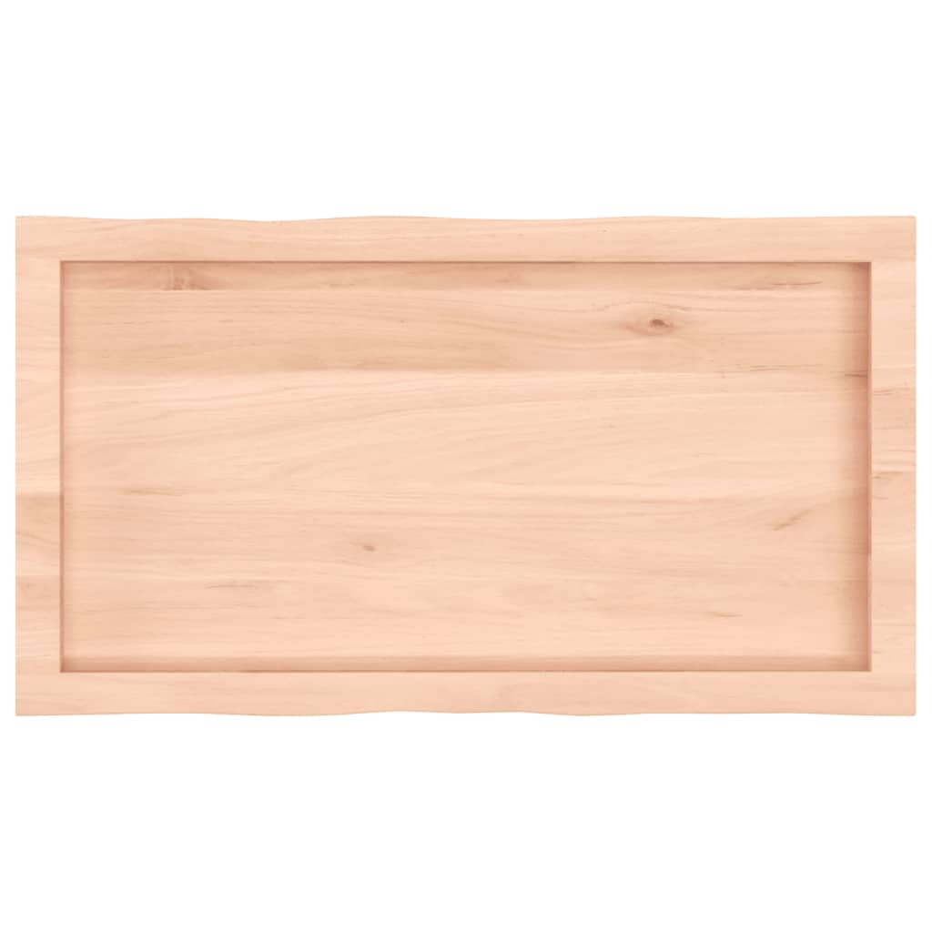 Piano per Tavolo 80x40x(2-6) cm Rovere Non Trattato Bordi Vivi - homemem39