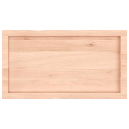 Piano per Tavolo 80x40x(2-6) cm Rovere Non Trattato Bordi Vivi - homemem39