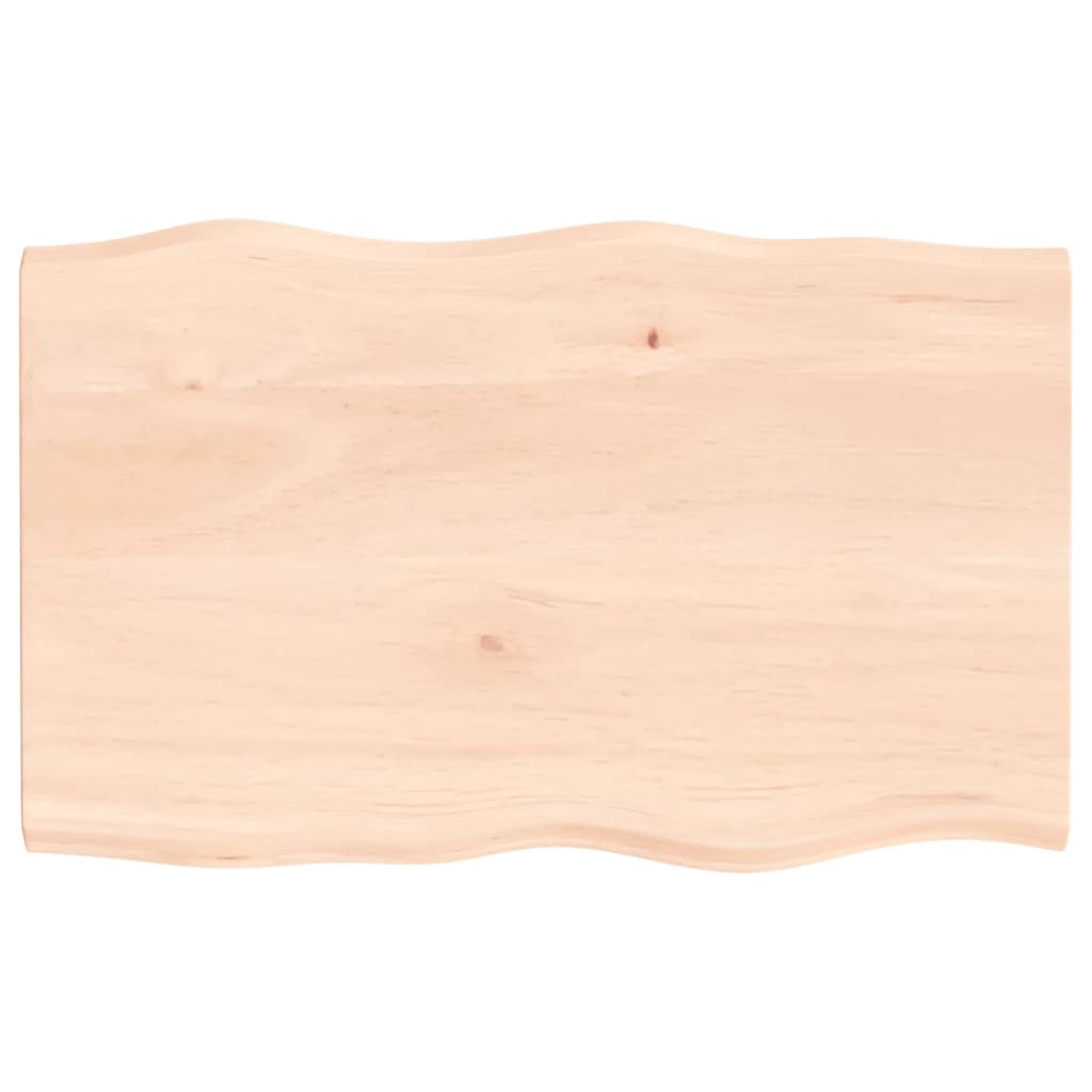 Piano per Tavolo 80x50x2 cm in Rovere Non Trattato Bordi Vivi - homemem39