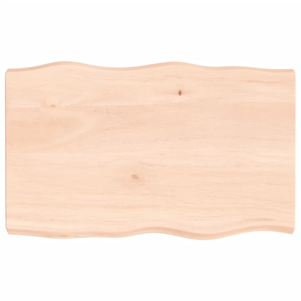 Piano per Tavolo 80x50x(2-6) cm Rovere Non Trattato Bordi Vivi - homemem39