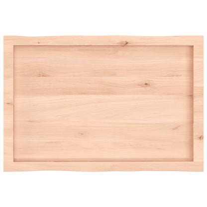 Piano per Tavolo 80x50x(2-6) cm Rovere Non Trattato Bordi Vivi - homemem39