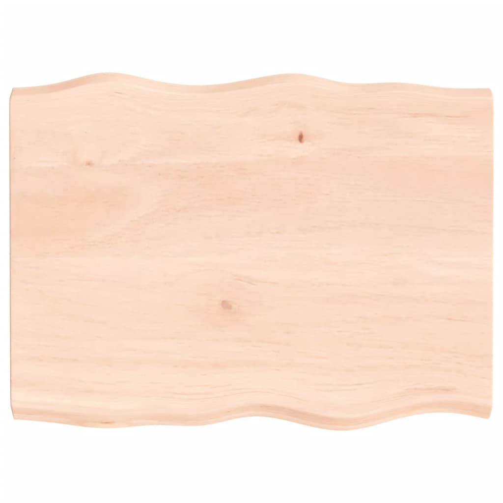 Piano per Tavolo 80x60x(2-4) cm Rovere Non Trattato Bordi Vivi - homemem39