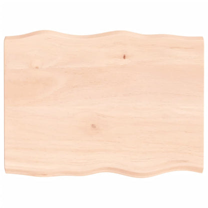 Piano per Tavolo 80x60x(2-4) cm Rovere Non Trattato Bordi Vivi - homemem39