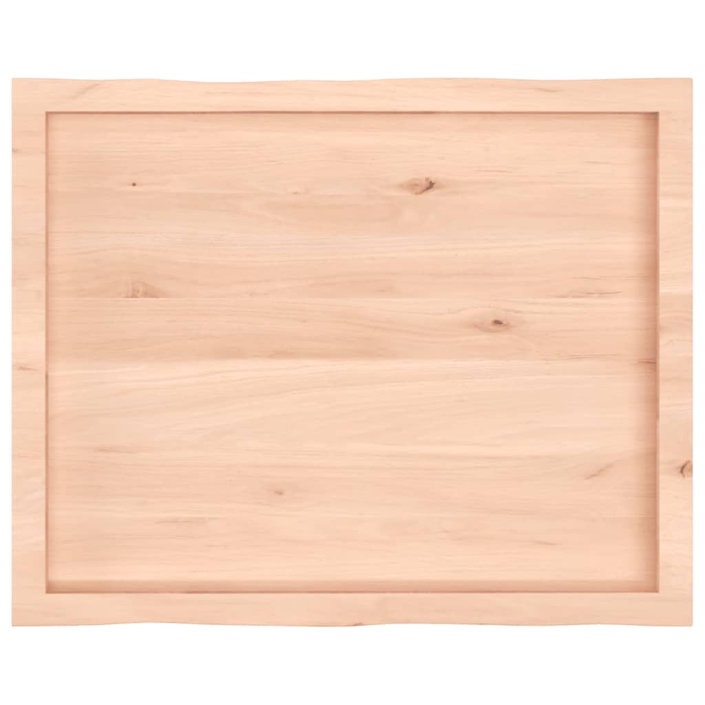 Piano per Tavolo 80x60x(2-4) cm Rovere Non Trattato Bordi Vivi - homemem39