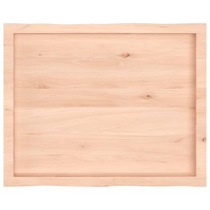 Piano per Tavolo 80x60x(2-4) cm Rovere Non Trattato Bordi Vivi - homemem39