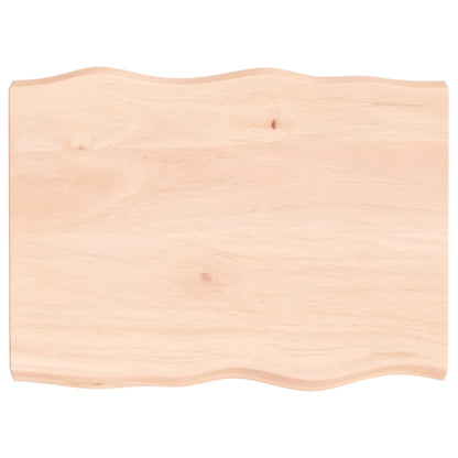 Piano per Tavolo 80x60x(2-6) cm Rovere Non Trattato Bordi Vivi - homemem39