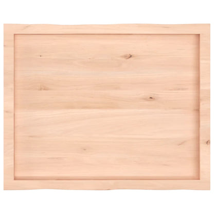 Piano per Tavolo 80x60x(2-6) cm Rovere Non Trattato Bordi Vivi - homemem39