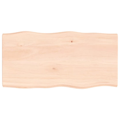 Piano per Tavolo 100x50x(2-4) cm Rovere Non Trattato Bordi Vivi - homemem39