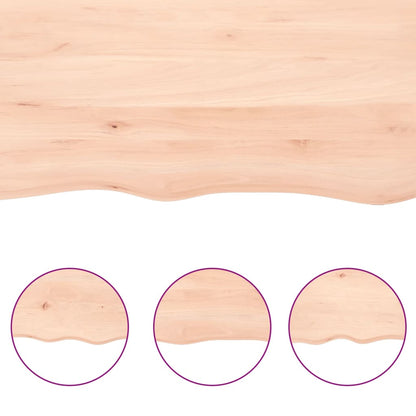 Piano per Tavolo 100x60x(2-4) cm Rovere Non Trattato Bordi Vivi - homemem39