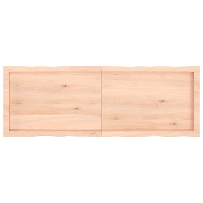 Piano per Tavolo 140x50x(2-6) cm Rovere Non Trattato Bordi Vivi - homemem39