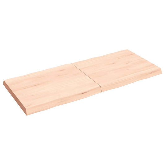 Piano per Tavolo 140x60x(2-6) cm Rovere Non Trattato Bordi Vivi - homemem39