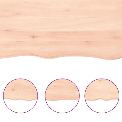 Piano per Tavolo 160x40x(2-6) cm Rovere Non Trattato Bordi Vivi - homemem39