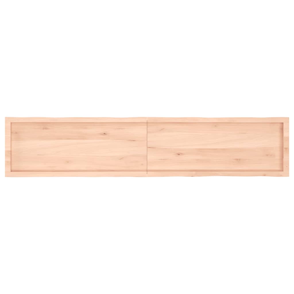 Piano per Tavolo 200x40x(2-4) cm Rovere Non Trattato Bordi Vivi - homemem39