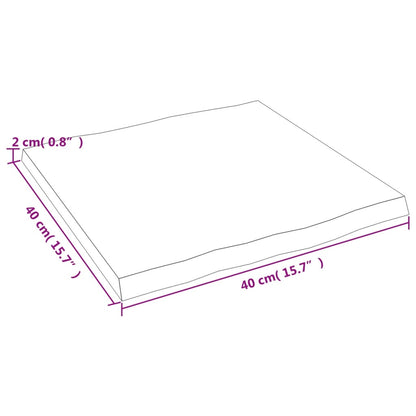 Piano Tavolo Marrone Chiaro 40x40x2 cm in Rovere Non Trattato | homemem39
