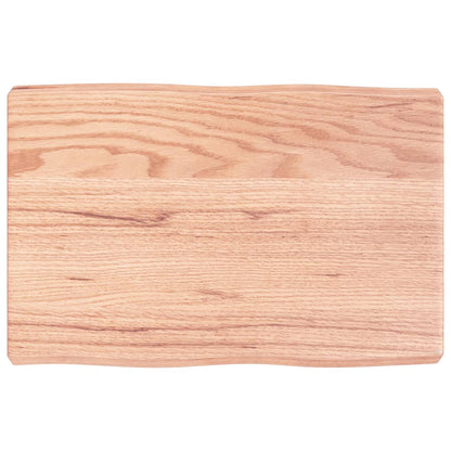 Piano Tavolo Marrone Chiaro 60x40x(2-6) cm Rovere Non Trattato - homemem39