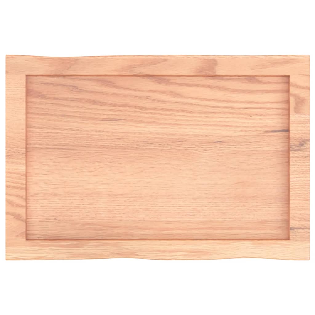 Piano Tavolo Marrone Chiaro 60x40x(2-6) cm Rovere Non Trattato - homemem39