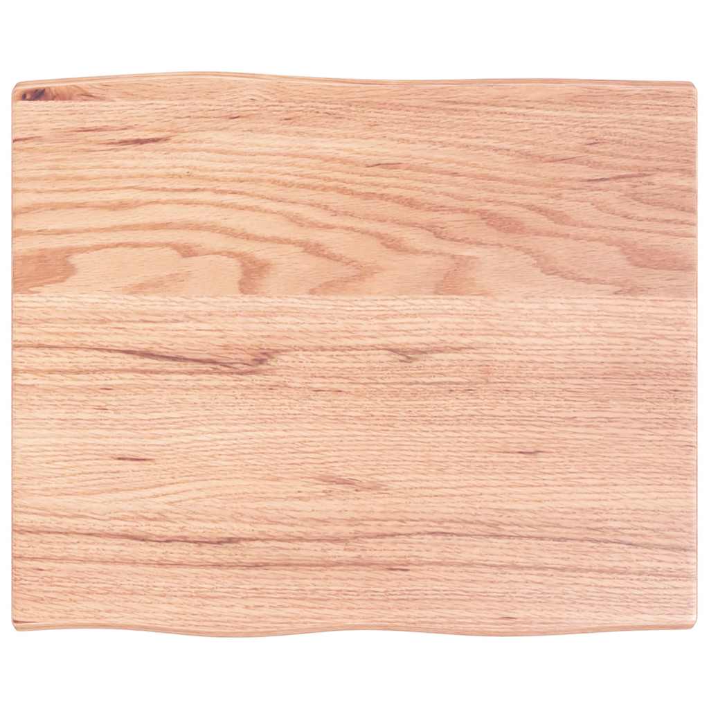 Piano Tavolo Marrone Chiaro 60x50x2 cm in Rovere Non Trattato