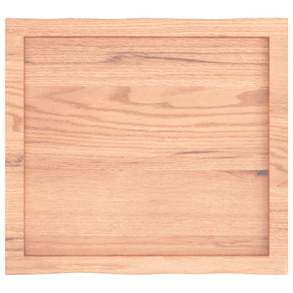 Piano Tavolo Marrone Chiaro 60x50x(2-4) cm Rovere Non Trattato - homemem39
