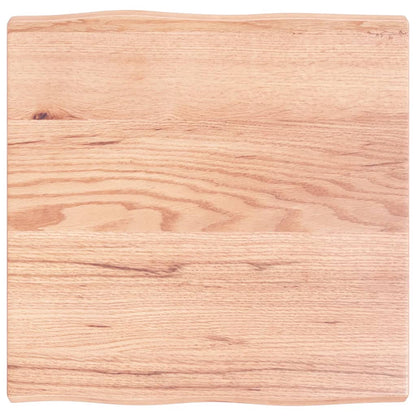 Piano Tavolo Marrone Chiaro 60x60x(2-4) cm Rovere Non Trattato - homemem39