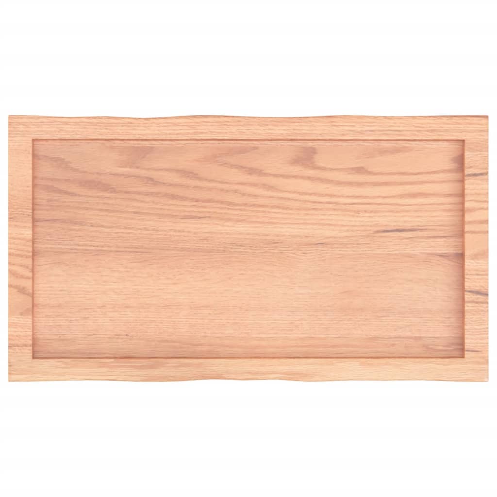 Piano Tavolo Marrone Chiaro 80x40x(2-4) cm Rovere Non Trattato - homemem39
