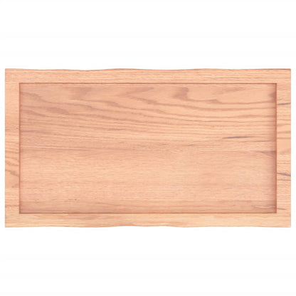 Piano Tavolo Marrone Chiaro 80x40x(2-6) cm Rovere Non Trattato - homemem39