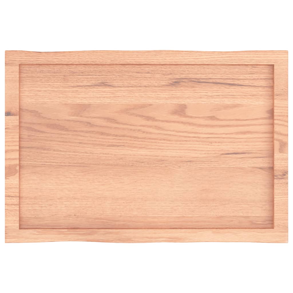 Piano Tavolo Marrone Chiaro 80x50x(2-4) cm Rovere Non Trattato - homemem39