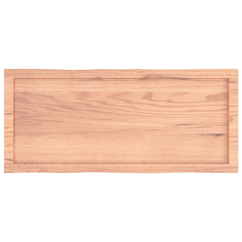 Piano Tavolo Marrone Chiaro 100x40x(2-4) cm Rovere Non Trattato - homemem39