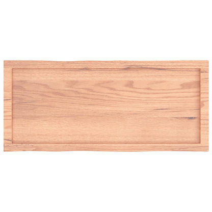 Piano Tavolo Marrone Chiaro 100x40x(2-4) cm Rovere Non Trattato - homemem39