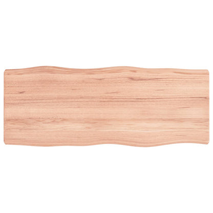 Piano Tavolo Marrone Chiaro 100x40x(2-6) cm Rovere Non Trattato - homemem39