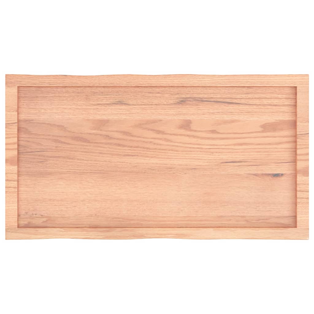 Piano Tavolo Marrone Chiaro 100x50x(2-4) cm Rovere Non Trattato - homemem39