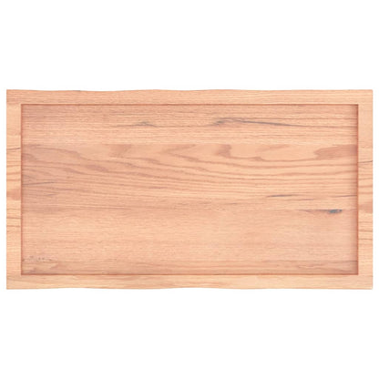 Piano Tavolo Marrone Chiaro 100x50x(2-4) cm Rovere Non Trattato - homemem39